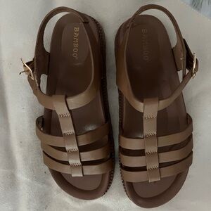 BAMBOO Tan Strappy Sandals